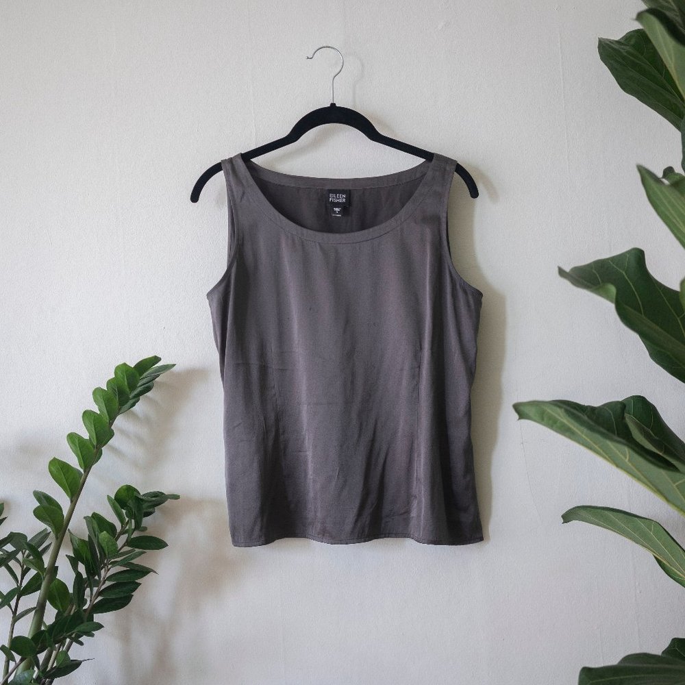 Eileen Fisher Silk Shell Camisole Taupe S
